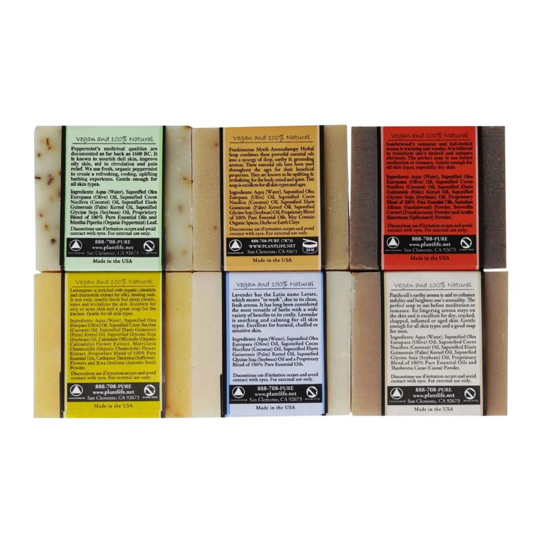 Vegan Essential Oil Aromatherapy Bar Soap, 6 Ct.