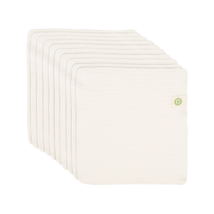 Organic Cotton Baby Wipes, 10" x 10", 10 Ct.