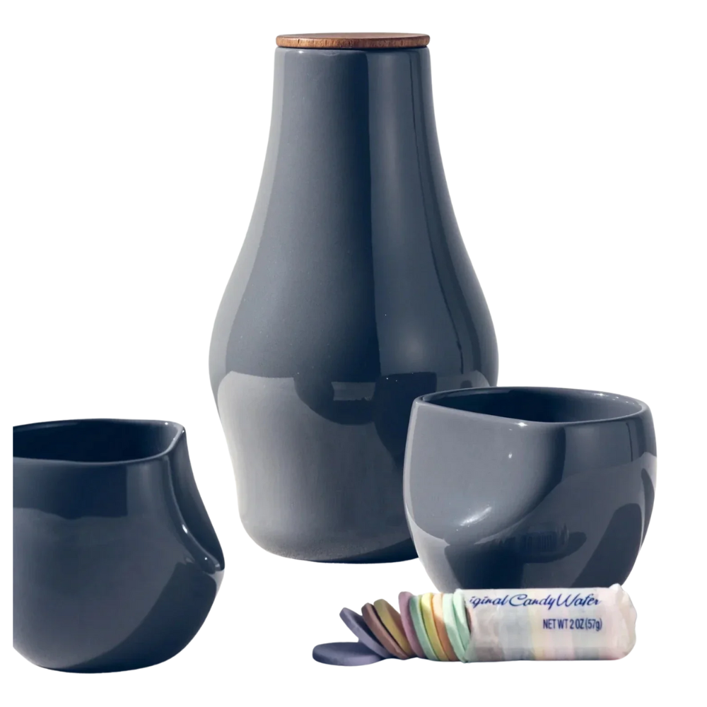 Handcrafted Recycled Clay Carafe &amp; Cup Set, 2 Ct.