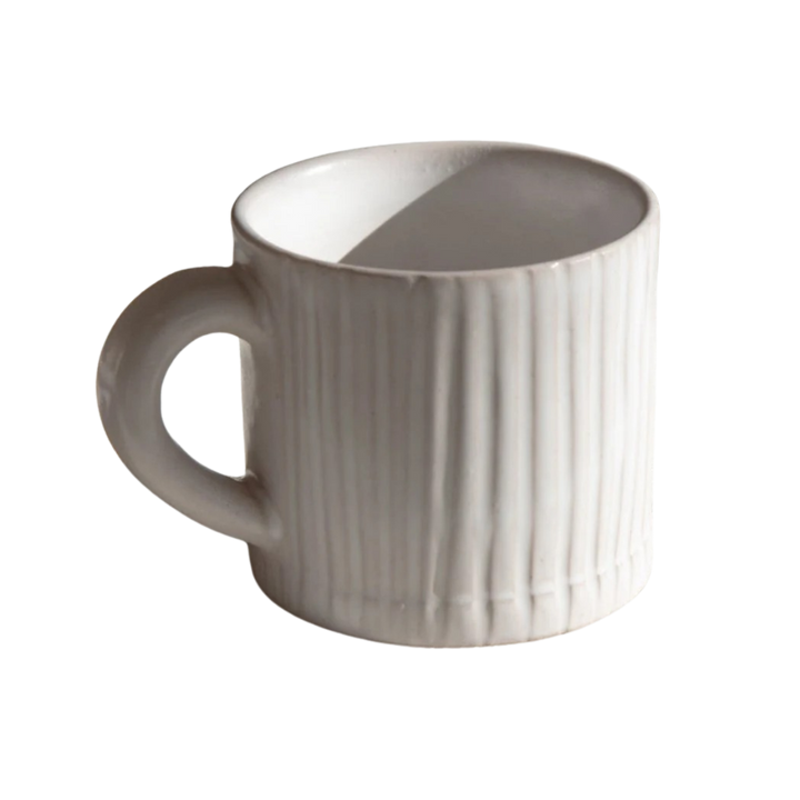 Handcrafted Moroccan Ceramic Mug, Cloud Matte White