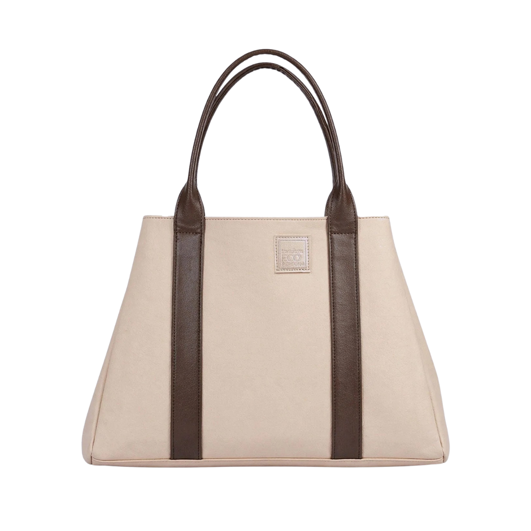 Vegan Pinatex Handbag Tote, Sand Coffee