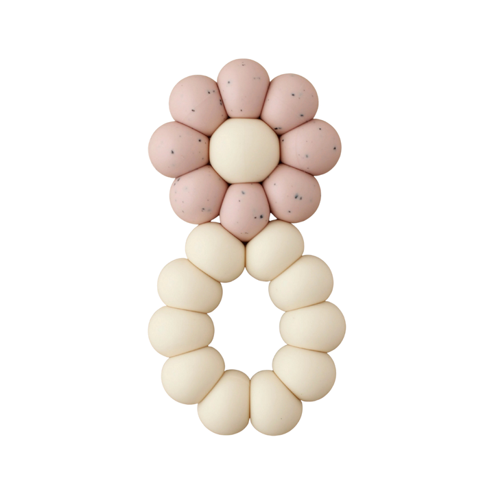 Handcrafted Food-Grade Silicone Teether, Speckled Rose