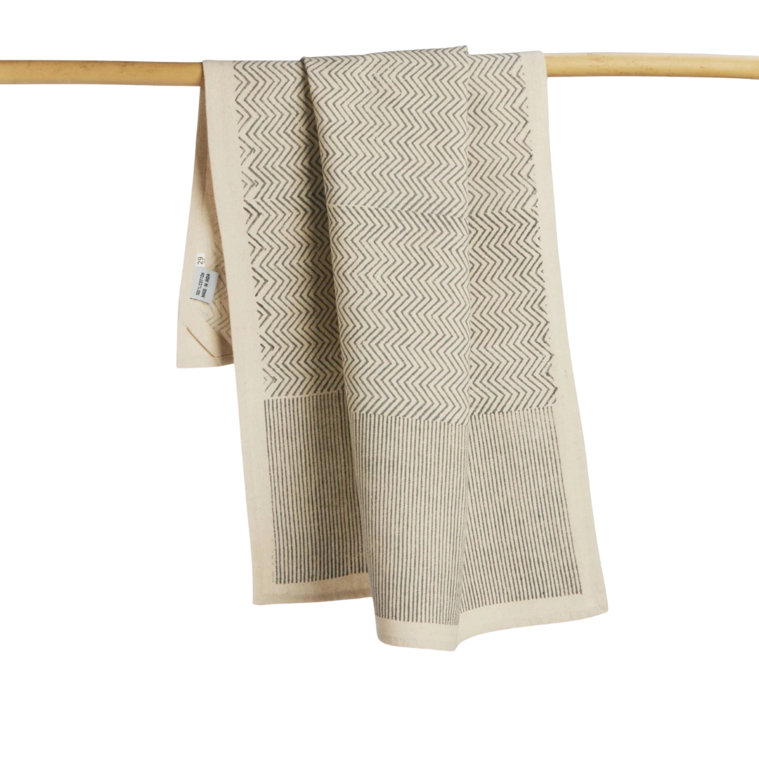 Fair Trade Hand Block Printed Kora Cotton Towels, 2 Ct.