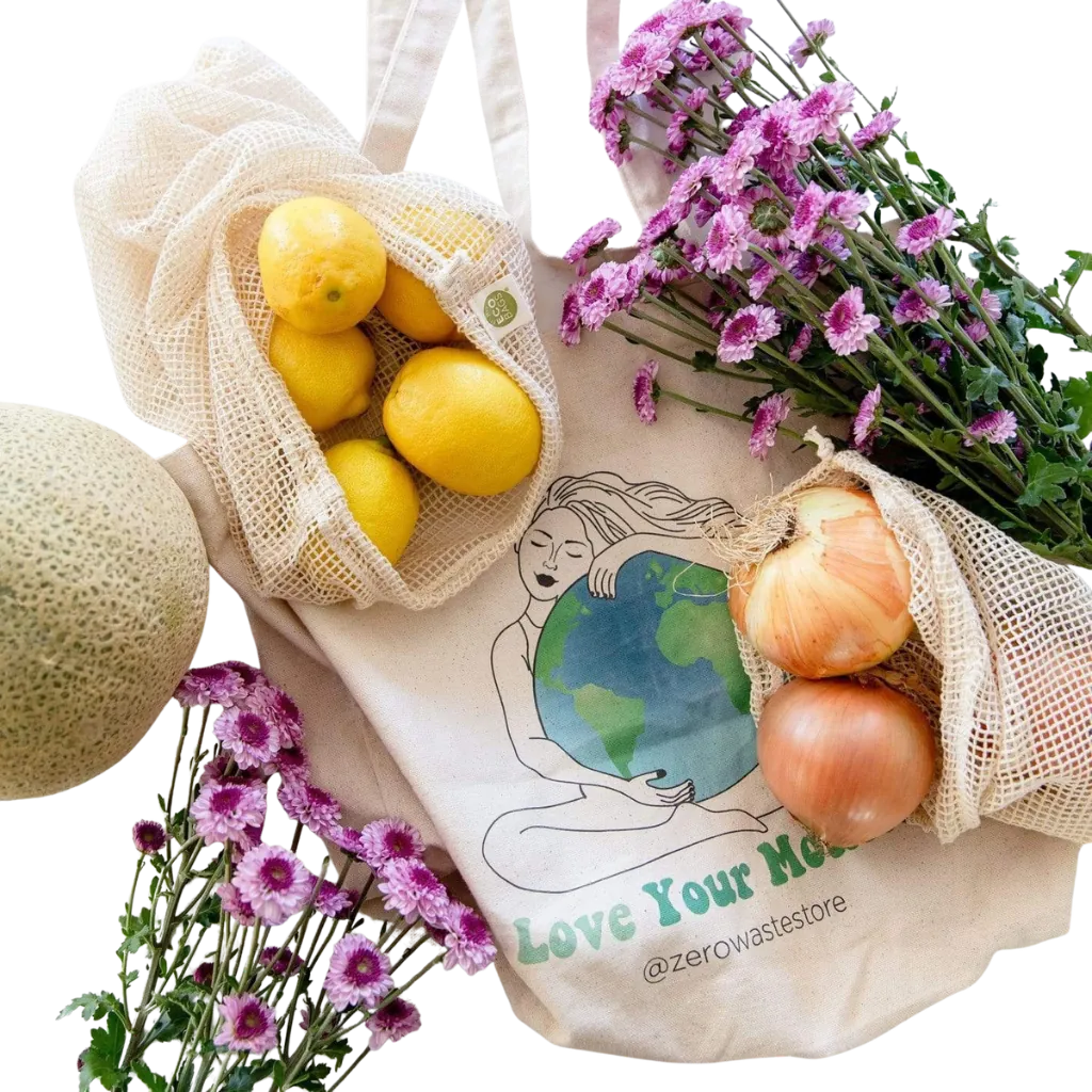 Cotton Produce Tote Bag Set