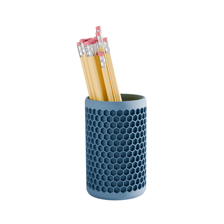 Plastic-Free Geometric Desk Pencil Holder, 3"