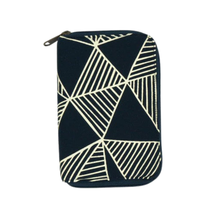 Organic Handwoven Cotton Jewelry Travel Pouch, Navy