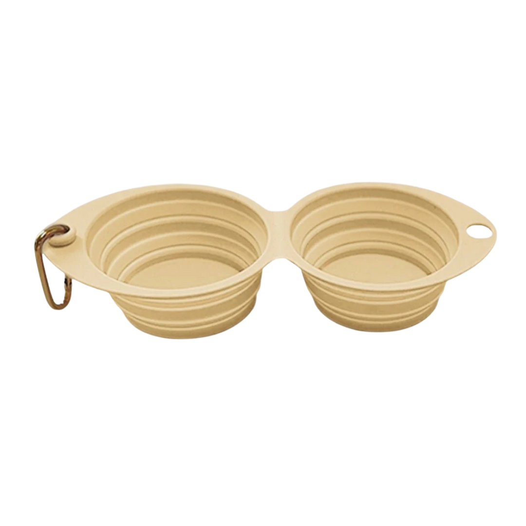 Collapsible Double Pet Travel Bowl, Portable