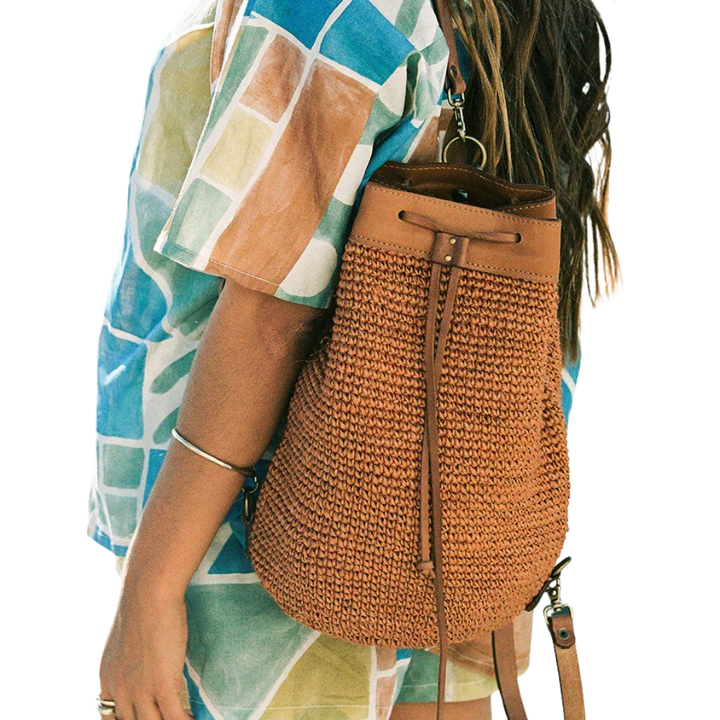 Handcrafted Plant-Dyed Cactus Fiber Mini Backpack