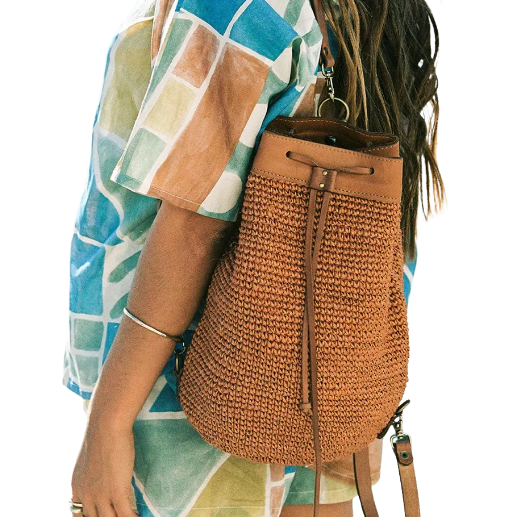 Handcrafted Plant-Dyed Cactus Fiber Mini Backpack