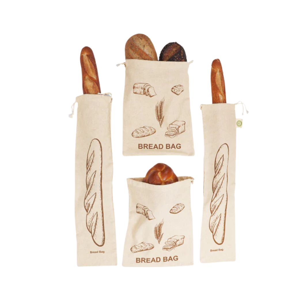 Organic Flax Linen Bread Bags, 4 Ct.