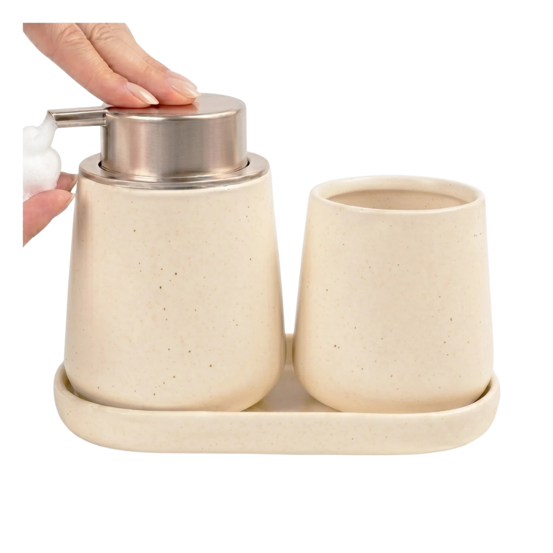 Recycled Eco-Clay Foaming Bathroom Decor Set, 3 Ct.