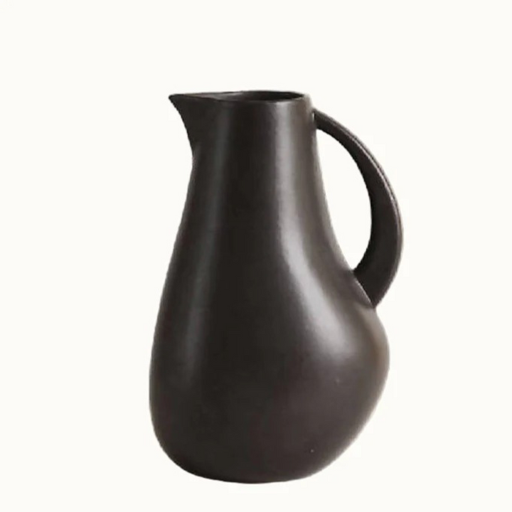 Handcrafted Enameled Stoneware Pitcher, 64 oz., Black
