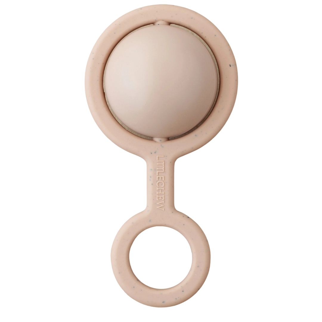 BPA-Free Silicone Baby Rattle Toy, Peony, 2.75" x 5.25"