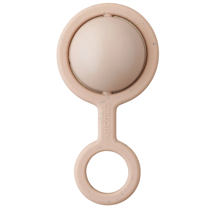BPA-Free Silicone Baby Rattle Toy, Peony, 2.75" x 5.25"