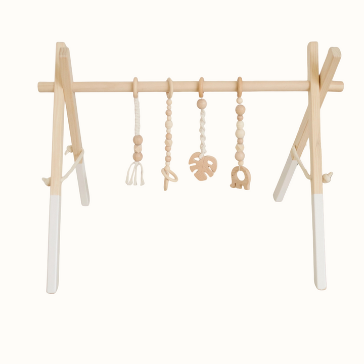 Non-Toxic Wood Baby Gym &amp; Sensory Activity Toy Set