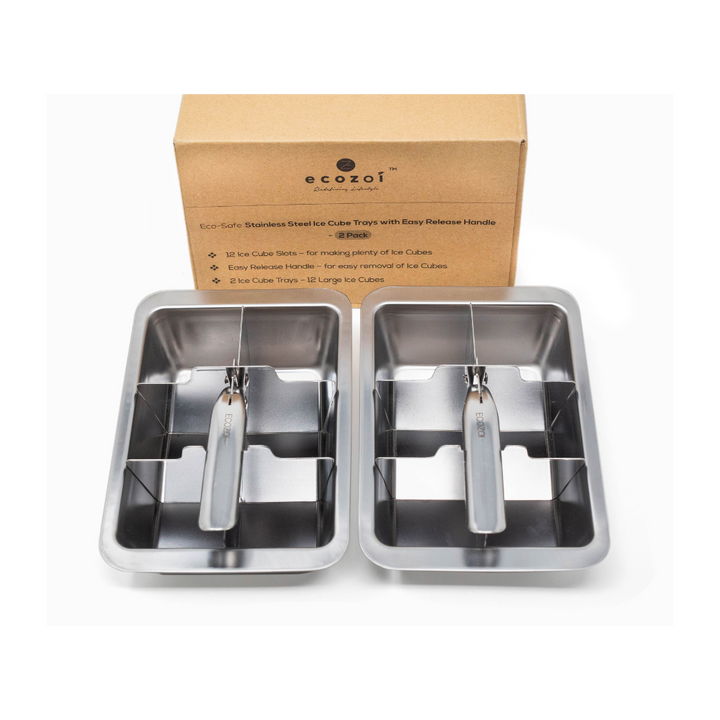 Plastic-Free Steel Easy-Release Ice Cube Trays, 2 Ct.