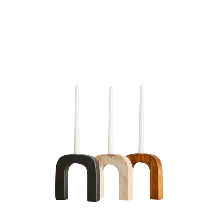 Handcrafted Pine Arch Taper Candle Holder Decor