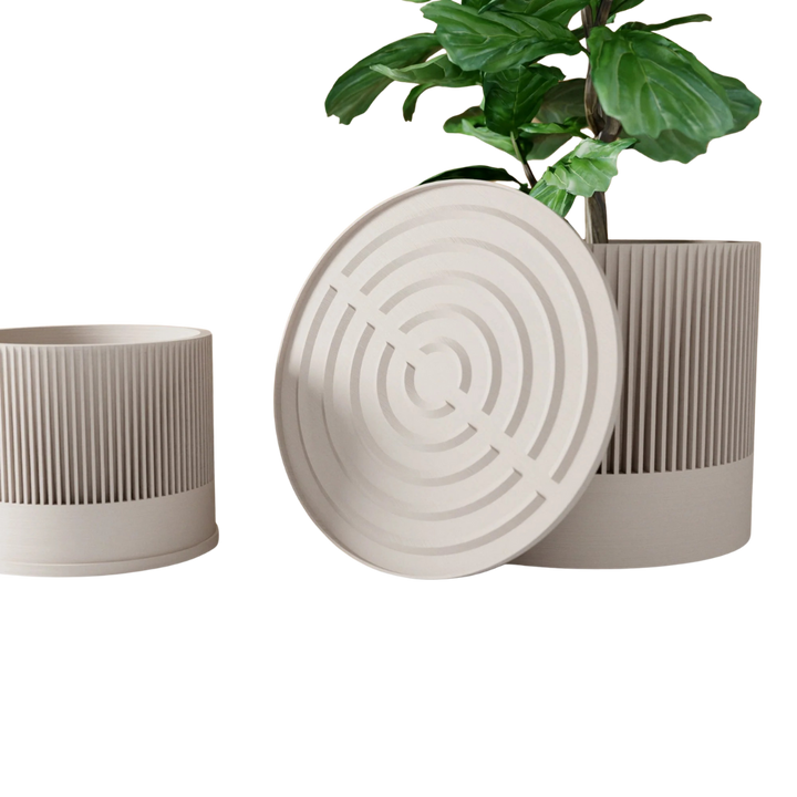 Biodegradable Plant-Based Ribbed Sakura Planter Decor