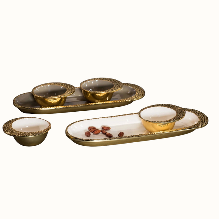 Recycled Aluminum Enamel Serving Tray, 13.5"