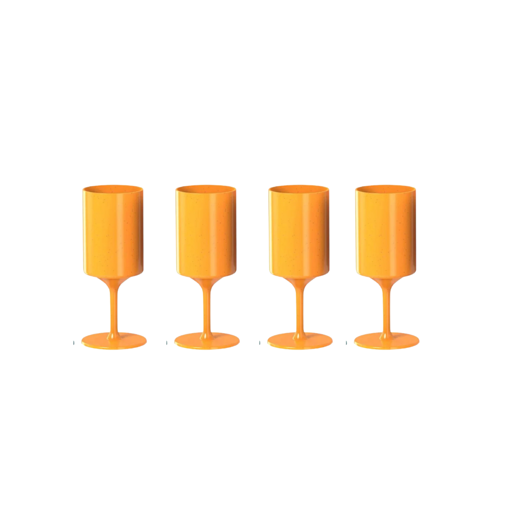 Compostable Sugarcane Stemmed Wine Glasses, 4 Ct.