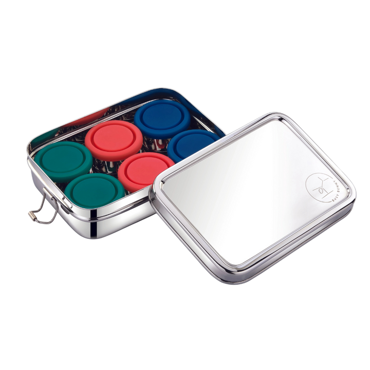Plastic-Free Steel Bento Food Storage Box, 8 Ct.