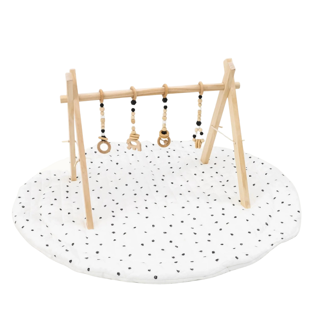Non-Toxic Pine Wood Baby Play Gym &amp; Mat Set