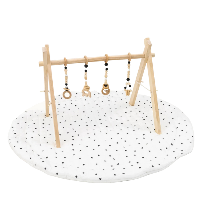 Non-Toxic Pine Wood Baby Play Gym &amp; Mat Set
