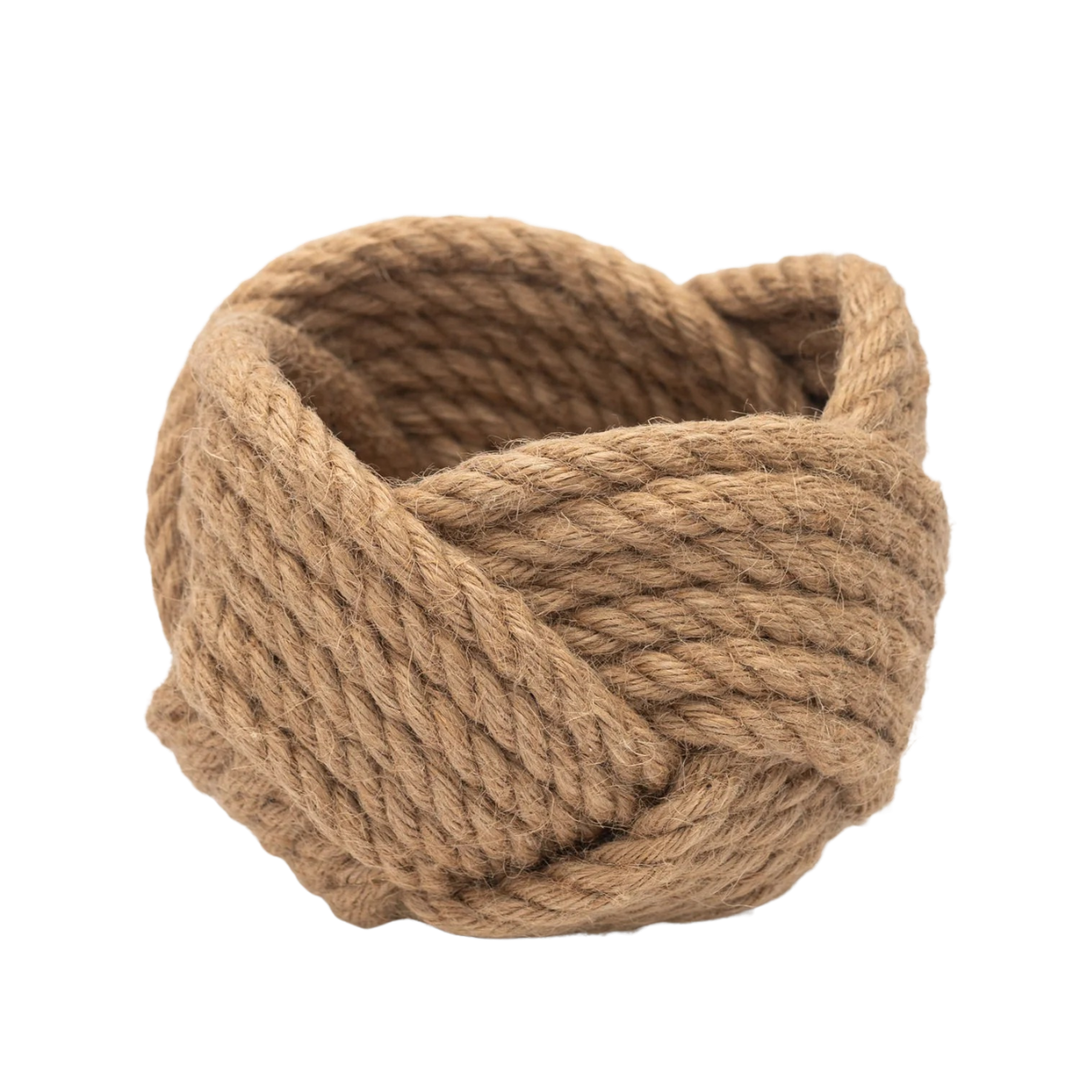 Handcrafted Fair Trade Jute Rope Basket, 6.5"