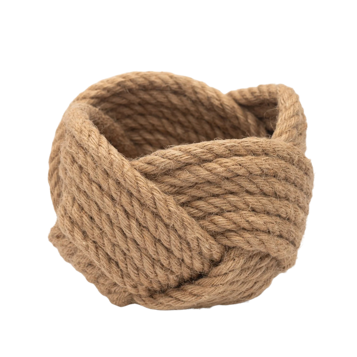 Handcrafted Fair Trade Jute Rope Basket, 6.5"