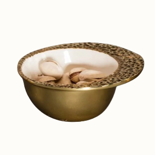 Recycled Aluminum Enamel Serveware Bowl, Gold Cosmos