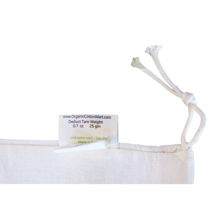 Organic Cotton Muslin Drawstring Produce Bags