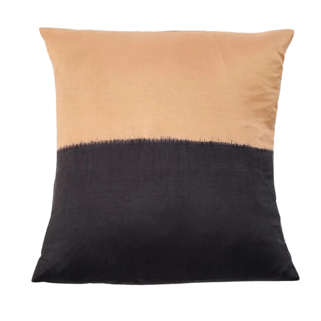 Handcrafted 60g Mulberry Silk Throw Pillow, 20" Black