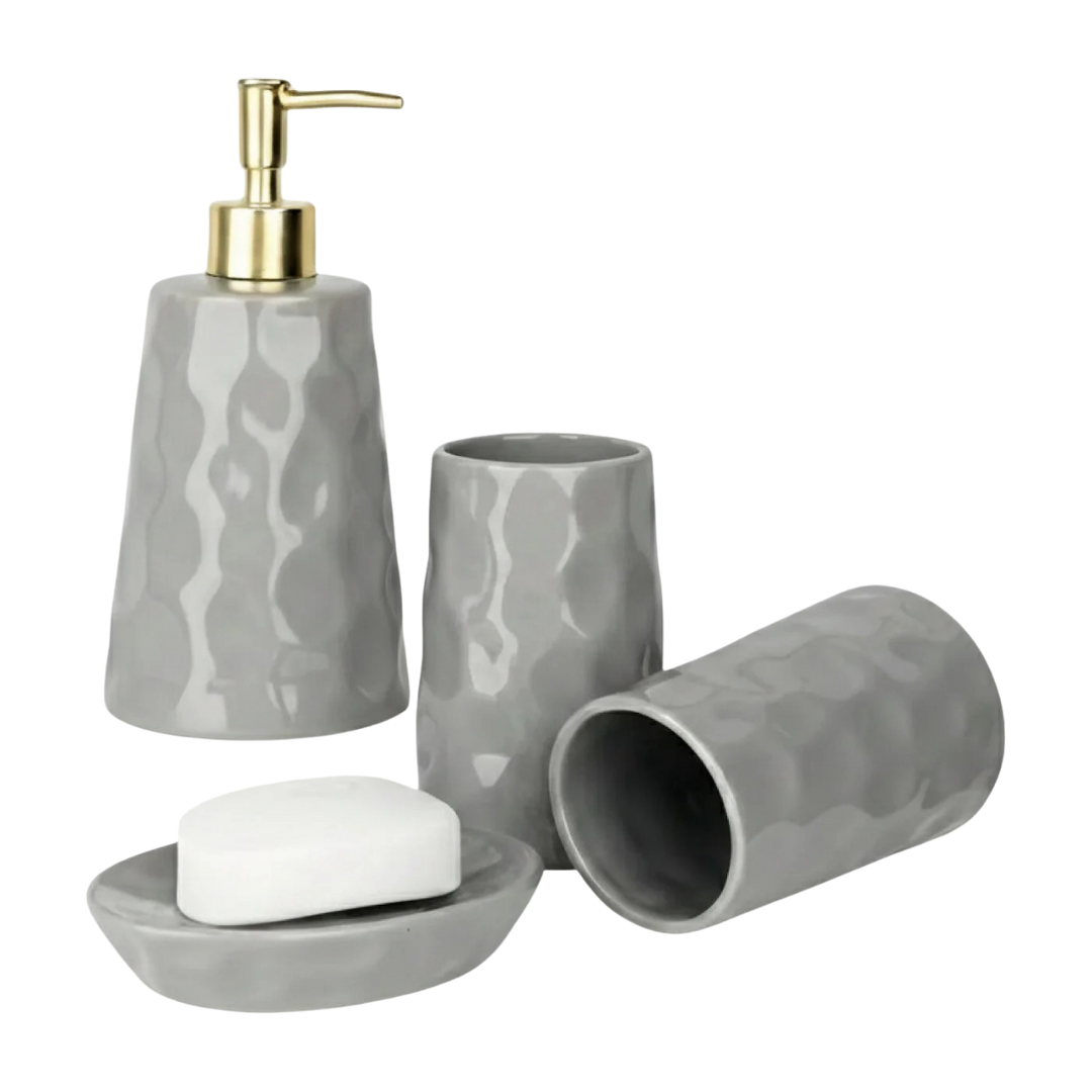 Recycled Ceramic Bathroom Accessory Mat Set, 4 Ct.