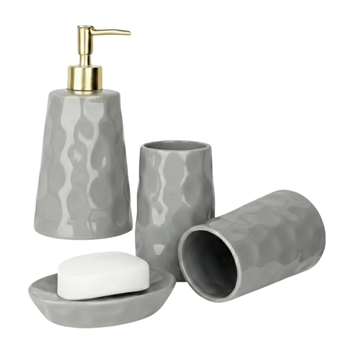 Recycled Ceramic Bathroom Accessory Mat Set, 4 Ct.