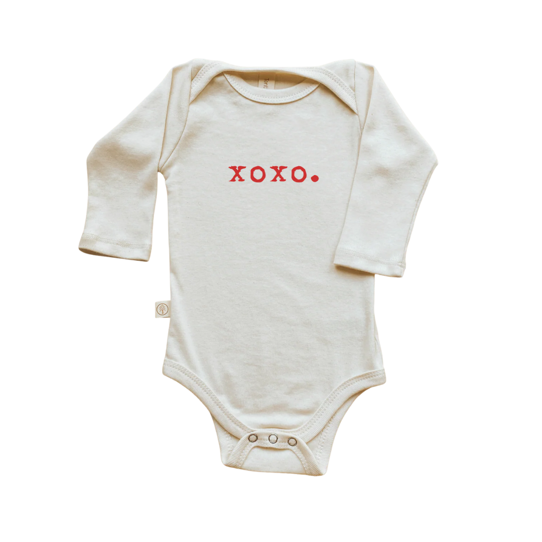 Organic Cotton XOXO Long Sleeve Baby Bodysuit