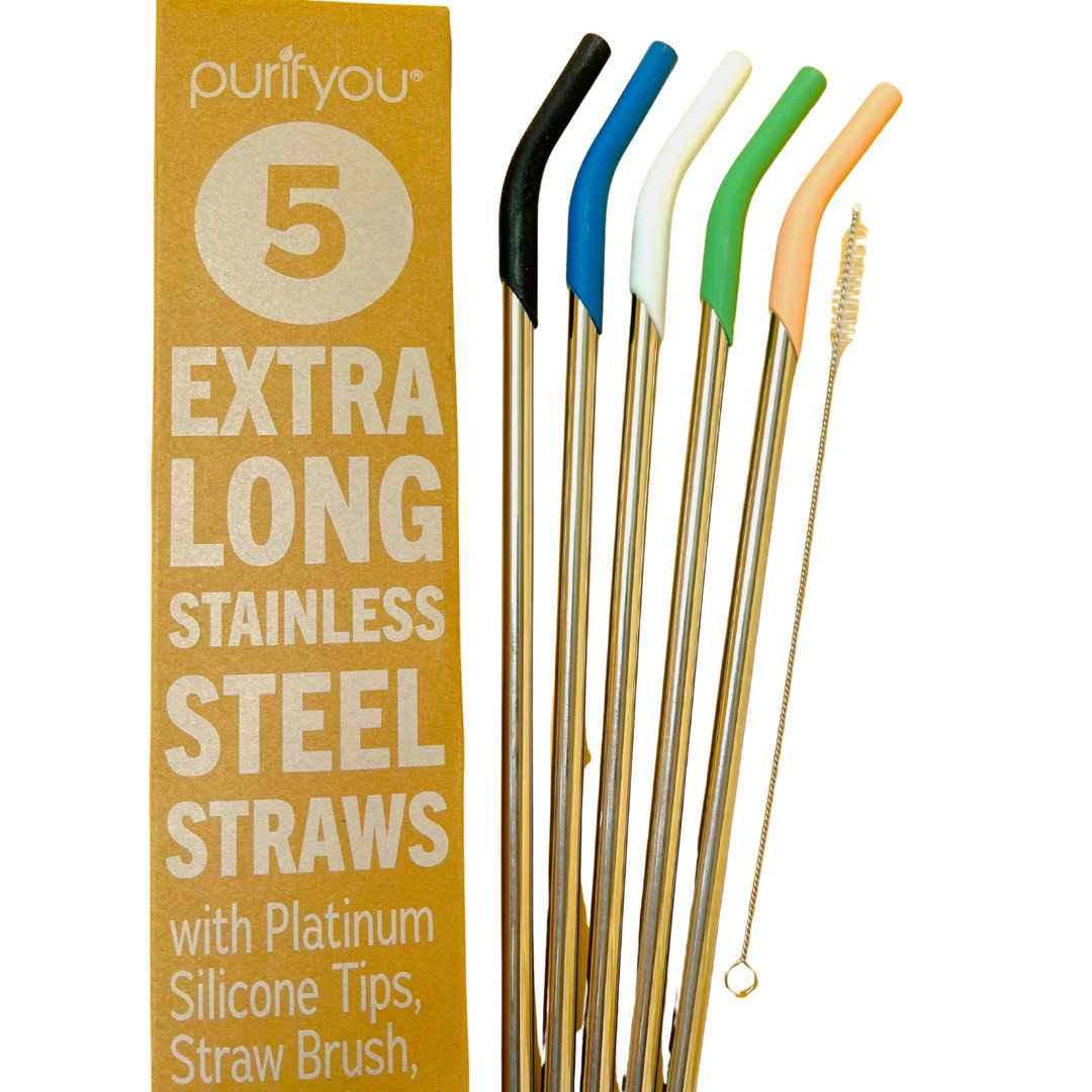 BPA-Free Stainless Steel Drinking Straws, 14.5", 5 Ct.