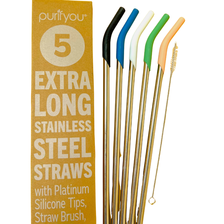 BPA-Free Stainless Steel Drinking Straws, 14.5", 5 Ct.