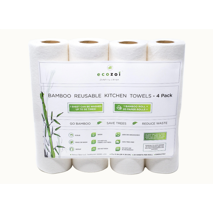 Tree-Free Bamboo Unpaper Towel Rolls, 4 Ct.