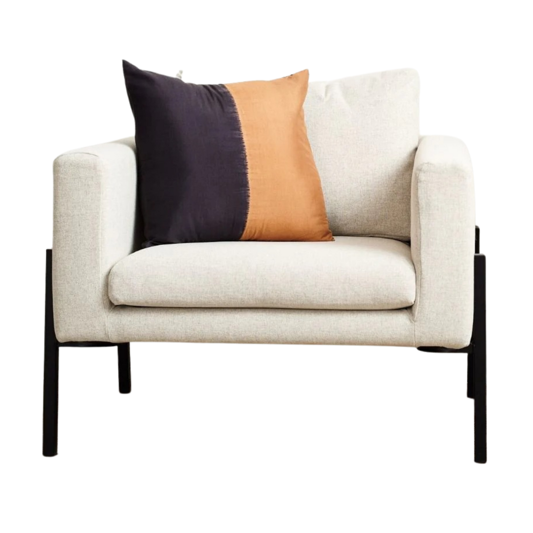 Handcrafted 60g Mulberry Silk Throw Pillow, 20" Black