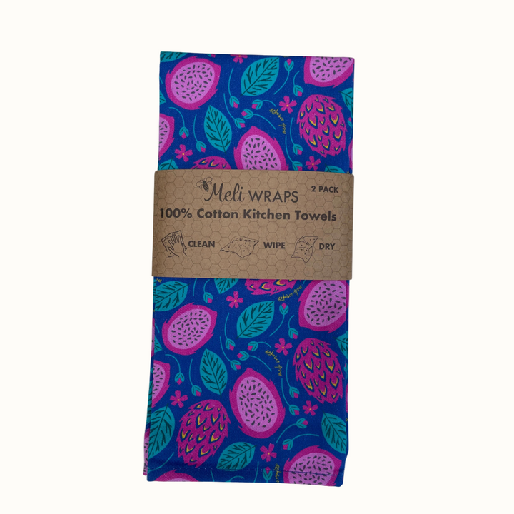 Organic Cotton Kitchen Towels, Dragonfruit, 2 Ct.