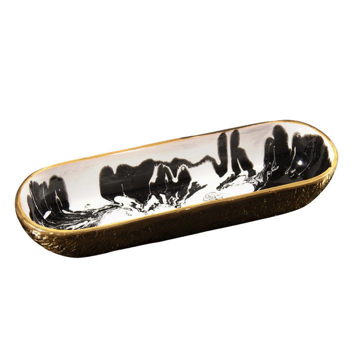 Handcrafted Gold-Plated Aluminum Cracker Serveware