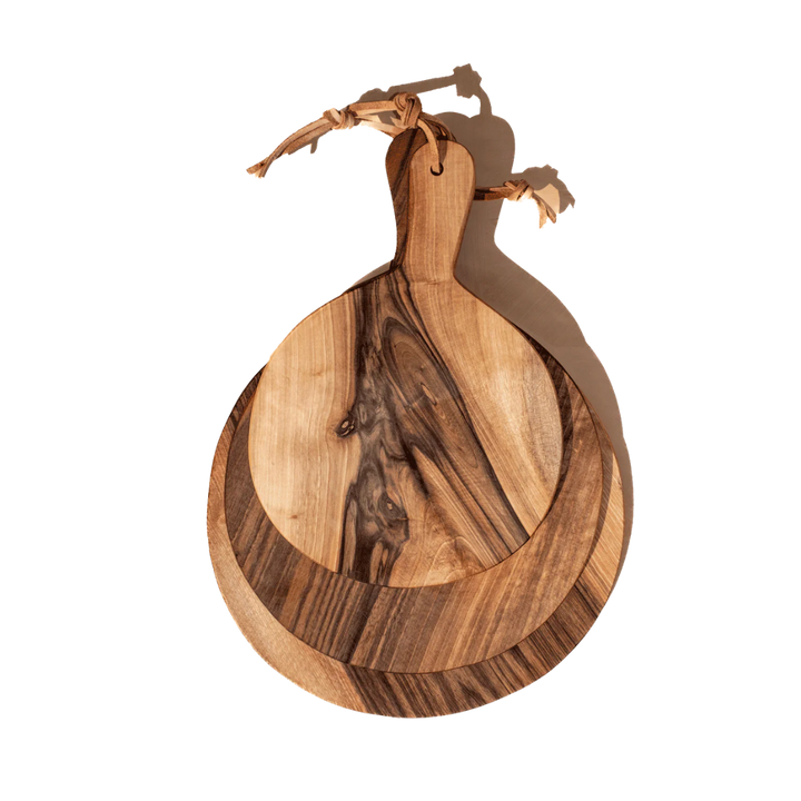 Handcrafted Walnut Round Cutting Board Set, 3 Ct.