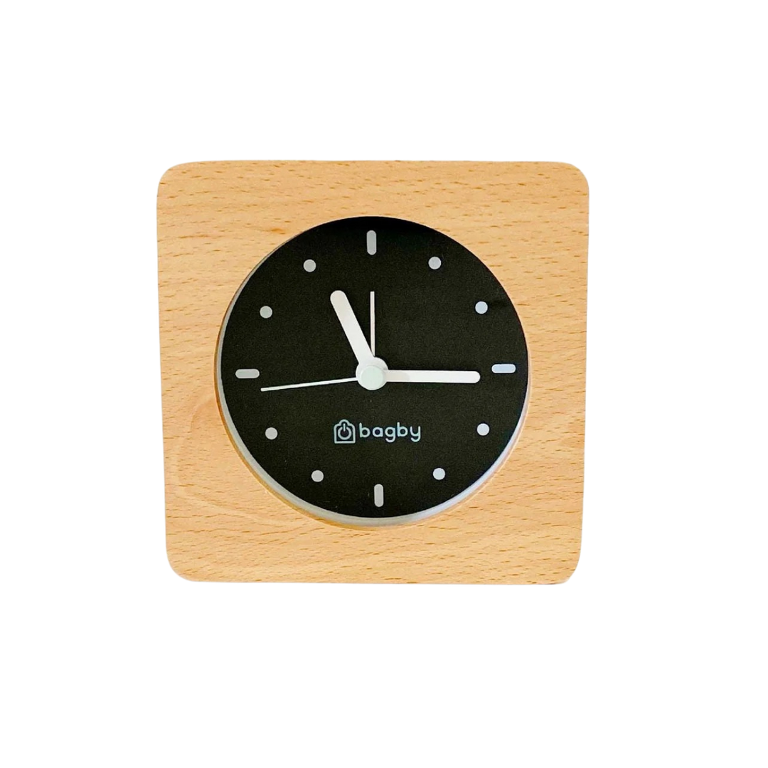 Plastic-Free Solid Wood Silent Analog Alarm Clock