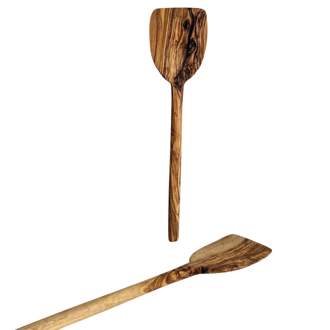 Handcrafted Olive Wood Kitchen Spatula, 13" x 3.5"