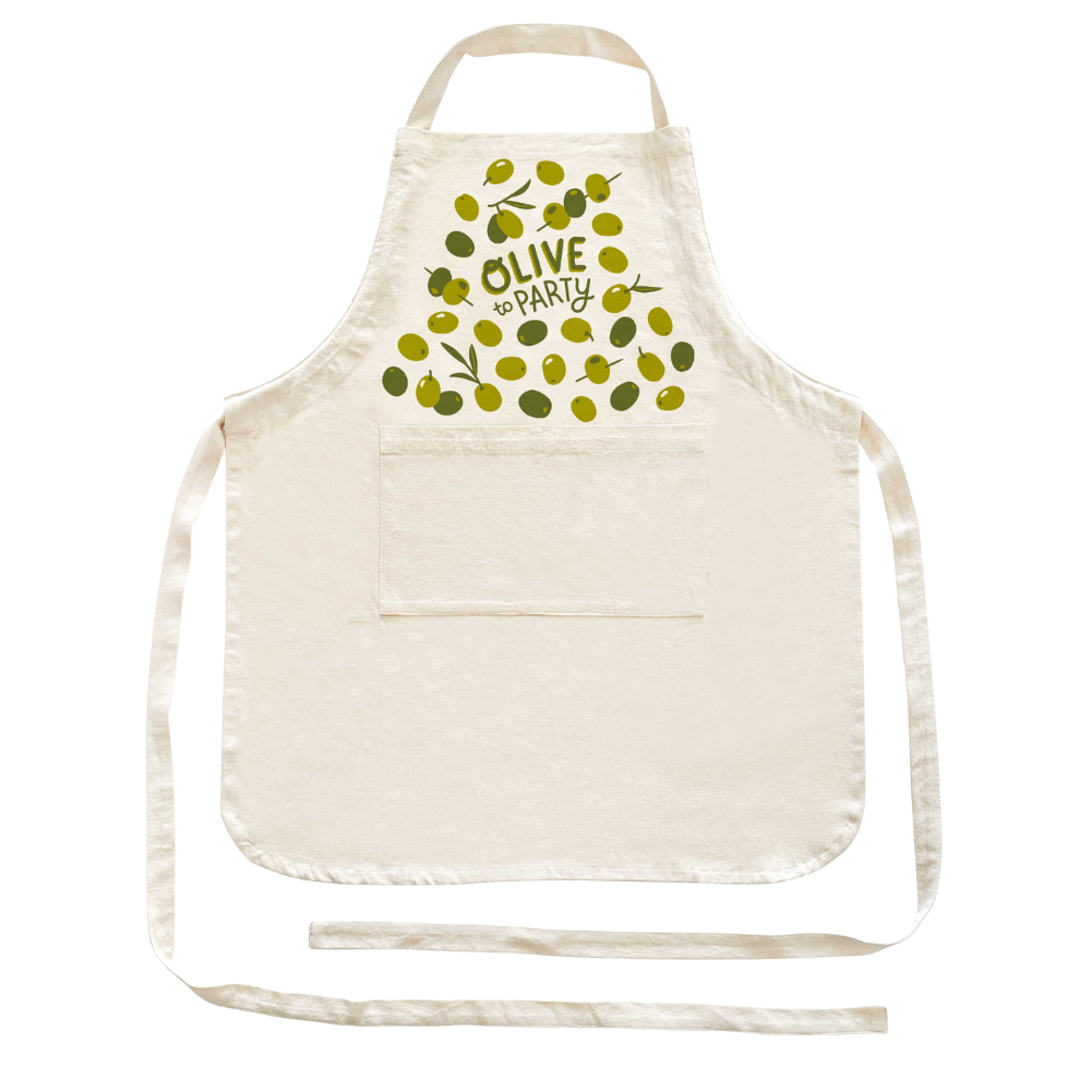 Biodegradable Cotton Kitchen Apron, Olive