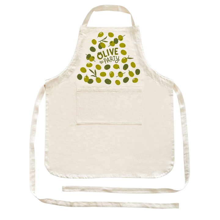 Biodegradable Cotton Kitchen Apron, Olive