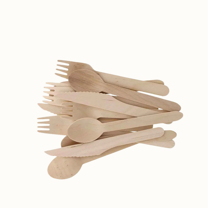 Biodegradable Birch Wood Flatware Set, 6.5", 100 Ct.