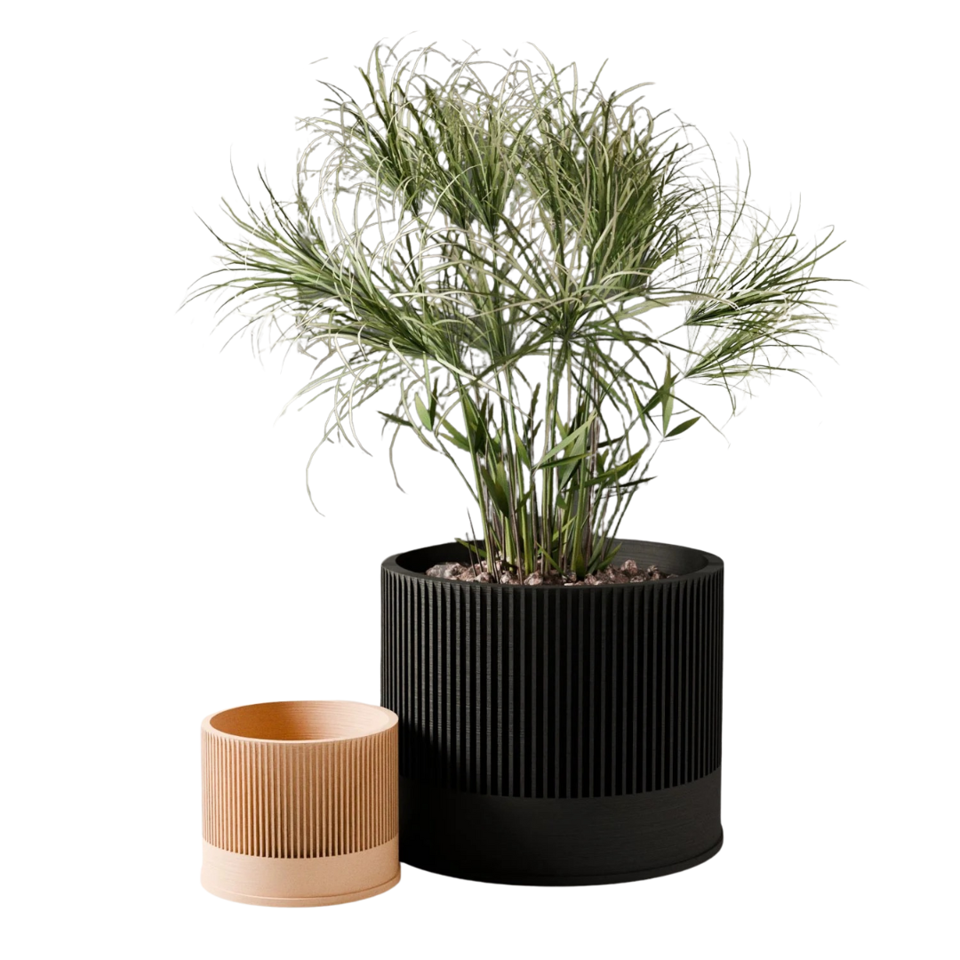 Biodegradable Plant-Based Ribbed Sakura Planter Decor