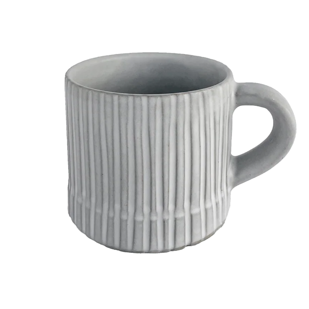 Handcrafted Moroccan Ceramic Mug, Cloud Matte White