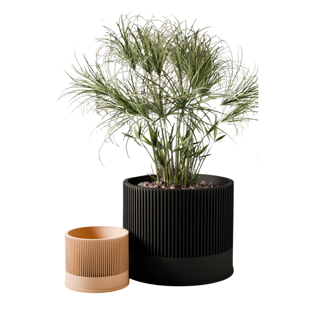 Biodegradable Plant-Based Ribbed Sakura Planter Decor